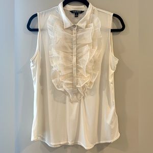Lauren Ralph Lauren Ruffle Tank Top Size M